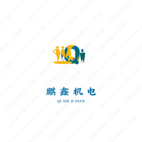 遇見藍顏logo設計