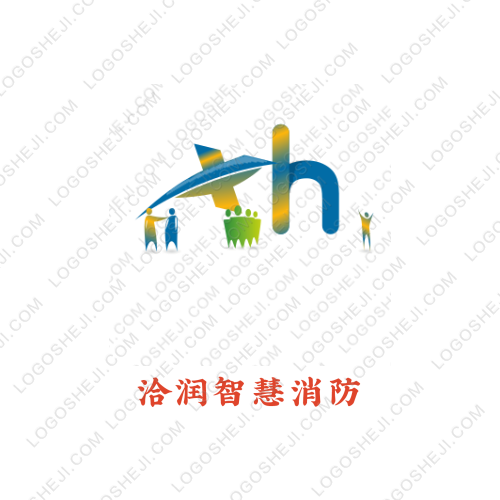 洽潤智慧消防logo設(shè)計